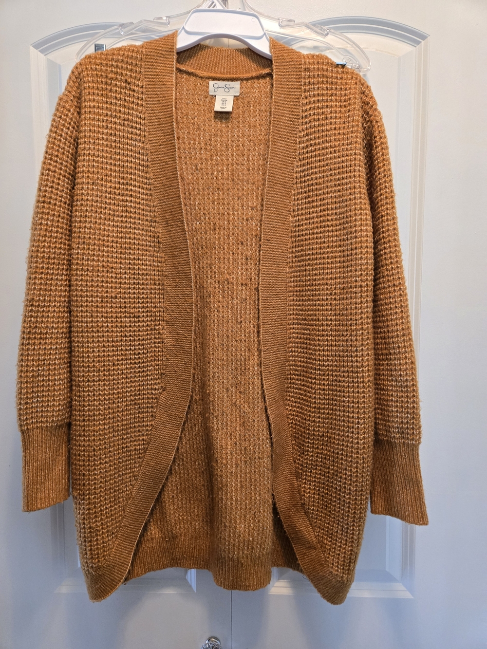 Jessica Simpson Open-Front Chunky Knit Cardigan - Rust Orange Small